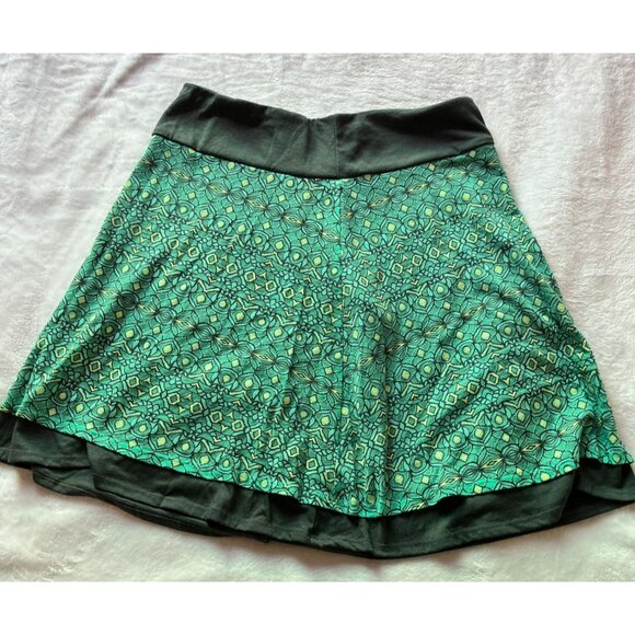 Marmot Women's Green Geometric A-Line Mini Skirt Elastic Waistband Pull-On Small - Picture 5 of 10